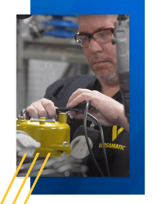 Warren Rupp team member working on a pump
